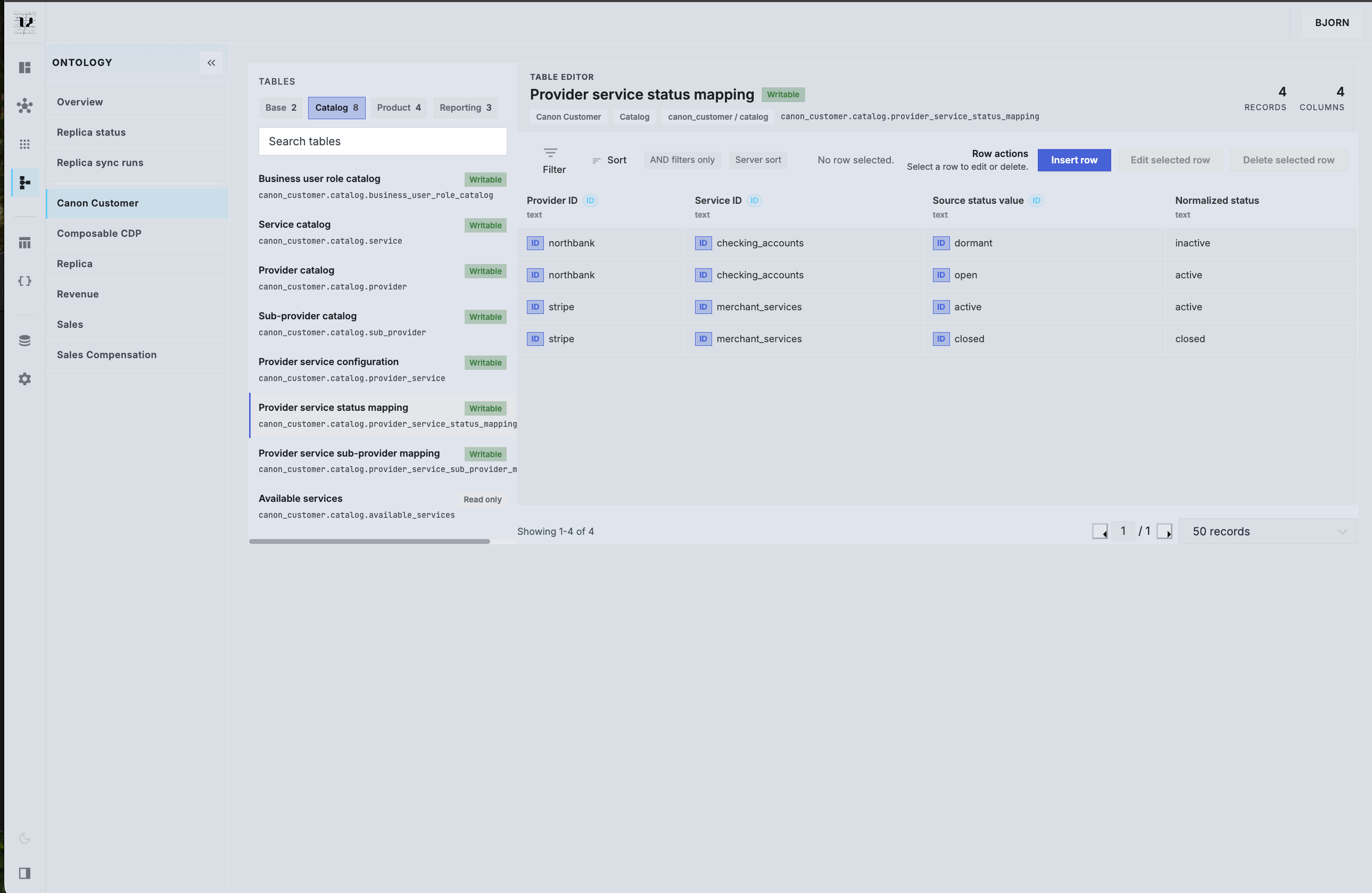 Ontology product screenshot